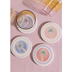 Italian Summer Bardak Altlığı 4lü Set- 10 Cm