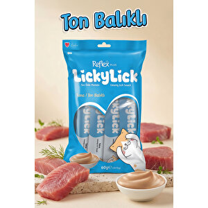 Plus Lickylick Ton Balıklı Sıvı Ödül Maması 60g 4x15 G