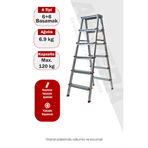 6+6 Çi̇ft Çikişli Profi̇l Merdi̇ven