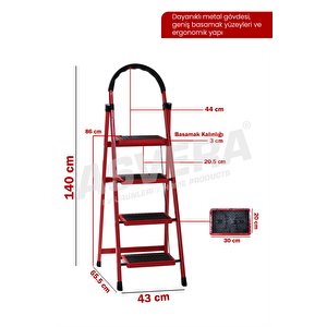 Pati̇ka 4'lü Ev Ti̇pi̇ Merdi̇ven
