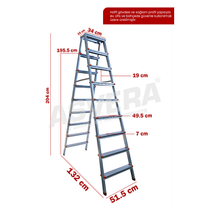 9+9 Çi̇ft Çikişli Profi̇l Merdi̇ven