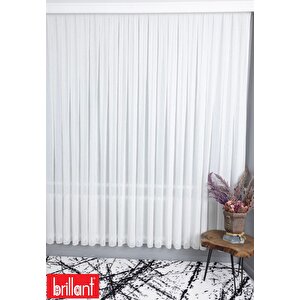 Keten Dokulu Etek Zikzak İşlemeli Yumuşak Ütü İstemez Kırışmaz Tül Perde 400x250 cm