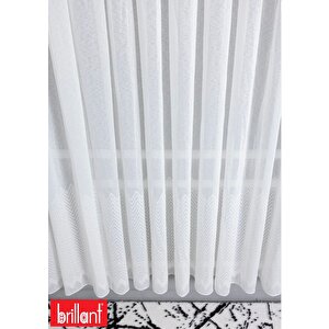 Keten Dokulu Etek Zikzak İşlemeli Yumuşak Ütü İstemez Kırışmaz Tül Perde 400x250 cm