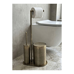 System Bathroom Accessories Banyo 3'lü Hareketli Wc Set Antik 71x33x21 Cm