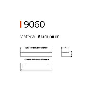 9060 Line-çizgili Kulp Altın Saten Renk Tek Adet 96 Mm
