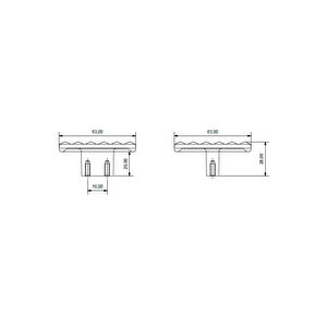 4833 Harmonique Kare Kulp Çap: 6.3 Cm - İki Delik Arası 16 Mm