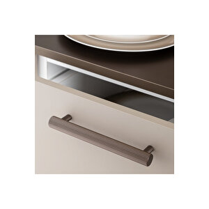 9733 Silindir Çizgili Kulp Koyu Bronz Saten Renk 160 Mm - İki Delik Arası Mesafe