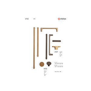 4727 Zamak Tırtıklı T Kulp Koyu Bronz Saten Renk 7 Cm