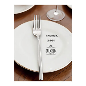 60 Parça 12 Kişilik Düz Sade Model Çatal Kaşık Seti 304 Çelik 18/10