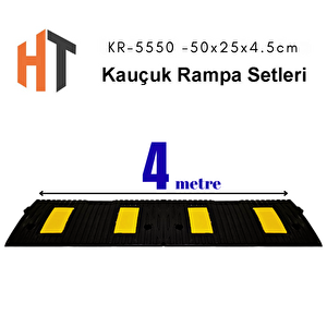 4 Metre Kauçuk Rampa, Otopark Rampası, Kaldırım Rampası 25 X 50 X 4,5 Cm