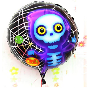 Evimdeyokyok Halloween İskelet Hayalet Folyo Balon 18 Inç Yale