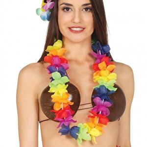 Evimdeyokyok Rengarenk Hawaii Boyun Çelengi Partisi Kolyesi 1 Adet 1 Adet