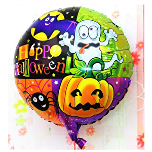 Evimdeyokyok Halloween Örümcekli Kabaklı Folyo Balon 18 Inç 18 inç
