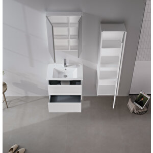 Side 65 Cm Çekmeceli Banyo Dolabı Takımı Mat Beyaz