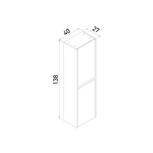 Side 40 Cm Banyo Boy Dolabı Mat Beyaz