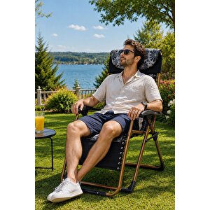 Bysay Sunset Alüminyum Yatabilen, Ayarlanabilir Pozisyonlu, Katlanabilir Şezlong, Kamp Sandalyesi Gri