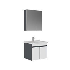 Lotus 65 Cm Banyo Dolabı Takımı Mat Antrasit