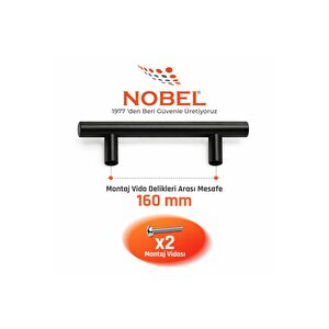 160 Mm Metal Mobilya Kulpu – Mutfak Dolap Çekmece Kulpu, Dekoratif Kulp Seti (10 Adet) Mat Siyah