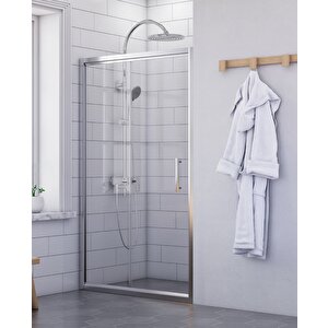 Nova Plus İki Duvar Arası 1 Sabit 1 Sürgü Duşakabin 126x126 Cm Şeffaf