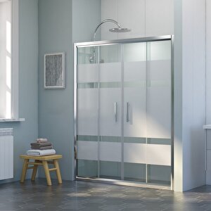 Nova Velox Orta Açılır 2 Sabit 2 Sürgü Duşakabin 190x190 Cm Şeffaf