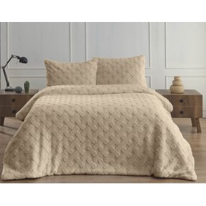 Dıamond 3 Parça Pietra Kürk Comforter Set Koyu Bej K.bej