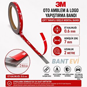 Araç Yazı Ve Logo Yapıştırma Bandı 3m Oto Amblem Yapıştırıcı Çift Taraflı Bant