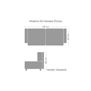 Albatros Ikili Kanepe (açik Gri̇) Açık Gri