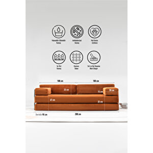 (90x200cm) Aktivite Koltuğu Kanepe Koltuk Yataklı Kanepe Üçlü Koltuk Üçlü Kanepe (kiremit) Kiremit