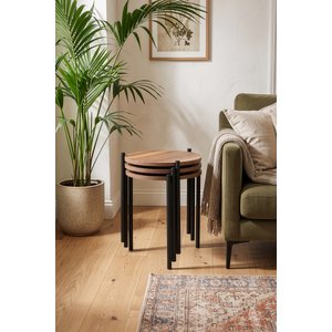 Üçlü Orta Sehpa Dekoratif Zigon Sehpa Yan Sehpa Takımı Metal Ayaklı Modern Tasarım Set (3 Lü Yuvarlak Zi̇gon Sehpa)