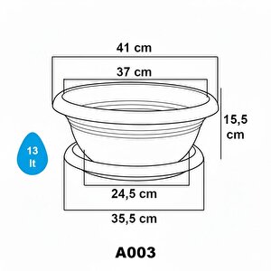 So-a003 Aranjman Saksı Takımı Tabaklı 13 Litre No: 3 Yeşil 6 Adet