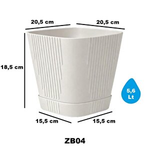 So-zb04 Zambak Dekoratif Plastik Saksı 5.6 Lt No:4 Kirli Beyaz 6 Adet