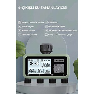 4 Çıkışlı Dijital Bahçe Sulama Zamanlayıcısı - Akıllı Otomatik Sulama Sistemi