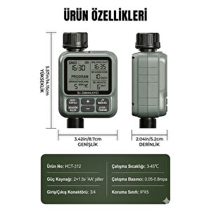 Profesyonel Otomatik Bahçe Sulama Saati - 8 Programlı, Yağmur Sensörlü, Akıllı Sulama Sistemi (ipx5)