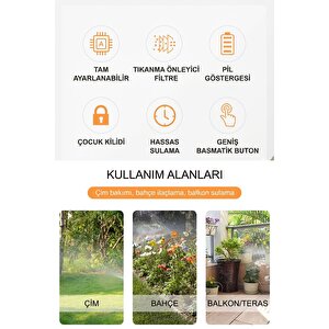 Dijital Otomatik Sulama Zamanlayıcısı - Akıllı Bahçe Sulama Kontrol Sistemi - Ipx5 Su Geçirmez