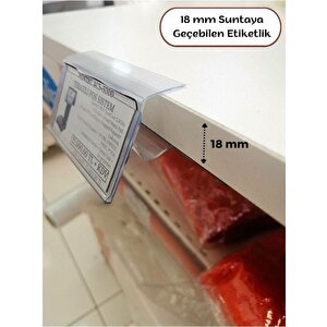 25 Adet 18 Mm Sunta Ve Ahşap Raflar İçin Raf Önü Etiketlik 100 Cm - Pvc Etiketlik