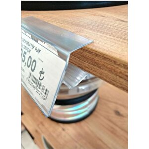 25 Adet 18 Mm Sunta Ve Ahşap Raflar İçin Raf Önü Etiketlik 100 Cm - Pvc Etiketlik