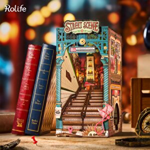 Rolife Tgb13 Street Scene Kitap Köşesi Book Nook Diy Minyatür Maket Model Seti Mini Dollhouse 3d Model Kit Detaylı Dekoratif Hobi