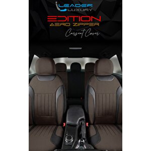 Suzuki Swift 2018-2025 Tay Tüyü Oto Koltuk Kılıfı Fermuarlı Ön Arka Set Kahverengi Edition