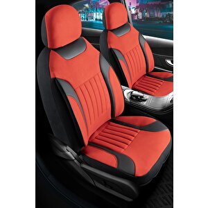Mitsubishi Space Star Tay Tüyü Oto Koltuk Kılıfı Fermuarlı Ön Arka Set Kırmızı Edition
