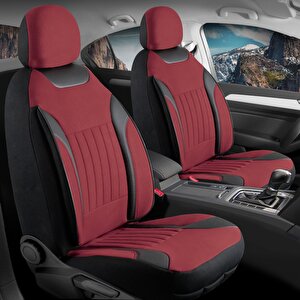 Opel Astra J Hatchback Tay Tüyü Oto Koltuk Kılıfı Fermuarlı Ön Arka Set Bordo Edition