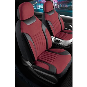 Opel Astra J Hatchback Tay Tüyü Oto Koltuk Kılıfı Fermuarlı Ön Arka Set Bordo Edition