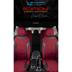 Proton 418 Tay Tüyü Oto Koltuk Kılıfı Fermuarlı Ön Arka Set Bordo Edition