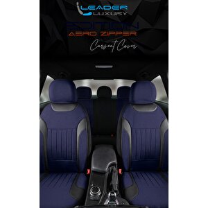 Volvo S60 2000-2004 Tay Tüyü Oto Koltuk Kılıfı Fermuarlı Ön Arka Set Lacivert Edition