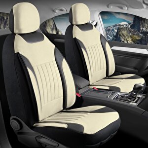 Rover 200 Tay Tüyü Oto Koltuk Kılıfı Fermuarlı Ön Arka Set Bej Edition