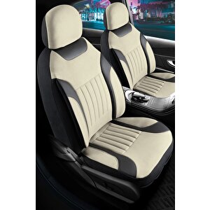 Rover 200 Tay Tüyü Oto Koltuk Kılıfı Fermuarlı Ön Arka Set Bej Edition