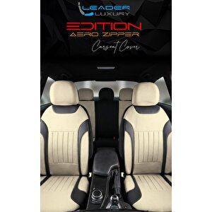 Rover 200 Tay Tüyü Oto Koltuk Kılıfı Fermuarlı Ön Arka Set Bej Edition