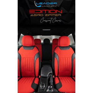Volkswagen Vento Tay Tüyü Oto Koltuk Kılıfı Fermuarlı Ön Arka Set Kırmızı Edition