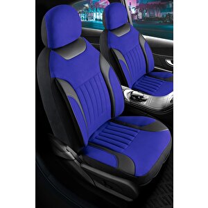 Mercedes-benz Cla Tay Tüyü Oto Koltuk Kılıfı Fermuarlı Ön Arka Set Mavi Edition