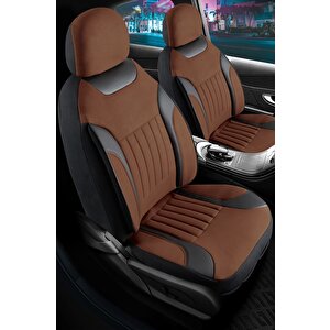 İnfiniti Q50 Tay Tüyü Oto Koltuk Kılıfı Fermuarlı Ön Arka Set Tarçın Edition