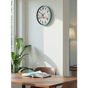 36 Cm Turkuaz Çocuk Odası Duvar Saati